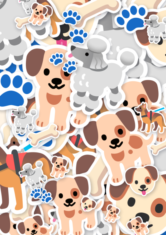 Emoji kaart vol honden