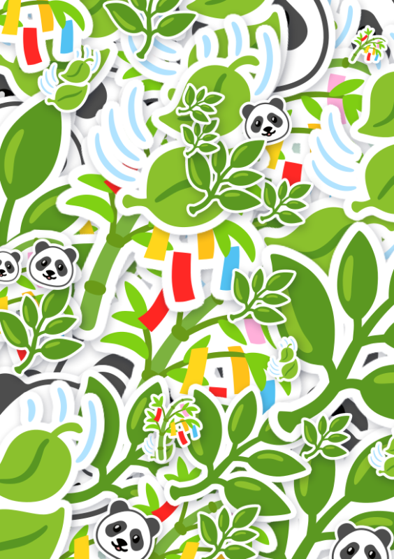 Emoji kaart vol panda’s