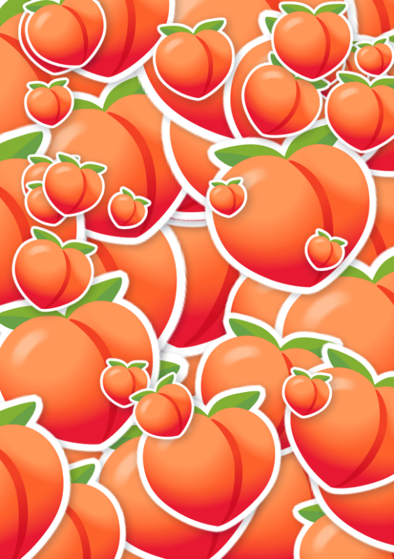 Emoji kaart vol perziken