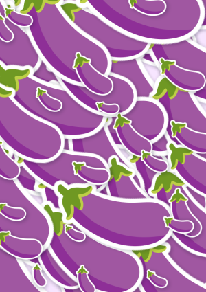 Emoji kaart vol aubergines