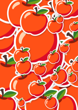 Emoji kaart vol appels