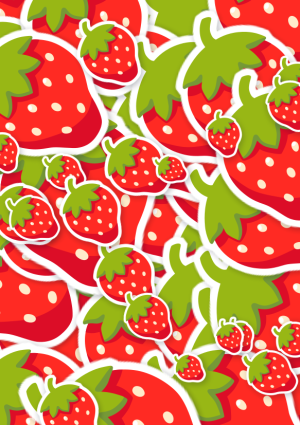 Emoji kaart vol aardbeien