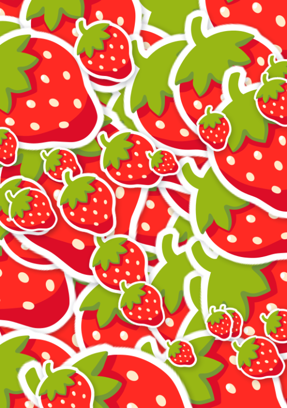 Emoji kaart vol aardbeien