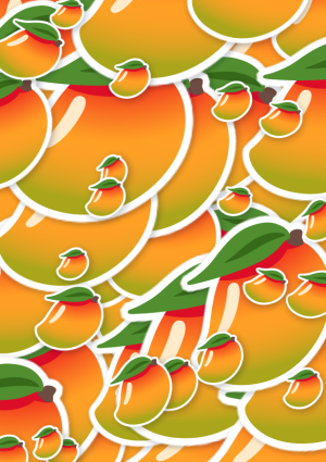 Emoji kaart vol mango's