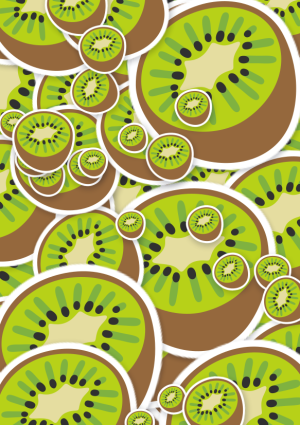 Emoji kaart vol kiwi's