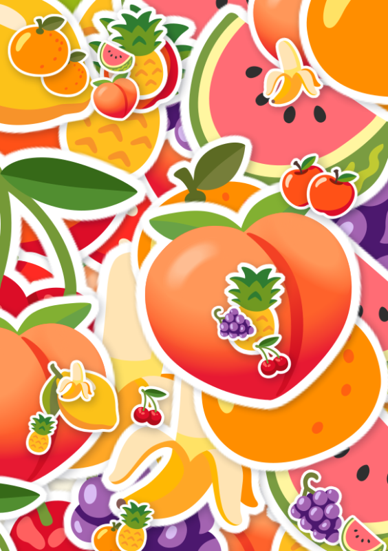 Emoji kaart vol fruit mix